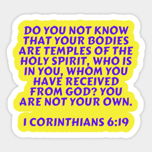 Bible Verse 1 Corinthians 6:19 Sticker